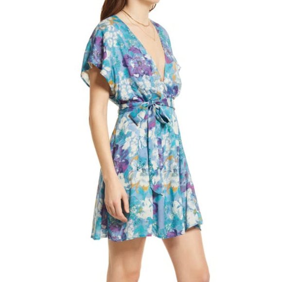 FREE PEOPLE Freddy Tie Mini Dress In Night Combo In Multi - Picture 5 of 8